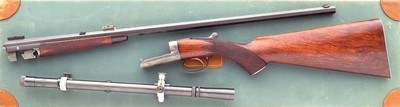 Holland & Holland rook .22 Hornet, restored and sleeved, Fecker scope and mounts, great bore, case, layaway