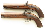 Pair Lang .70 bore percussion howdah pistols, London, cased, circa 1850, consecutive, safeties, engraved, layaway - 4 of 14