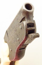 Hopkins & Allen .22 caliber derringer, serial 256, folding trigger, ivory, engraving, layaway - 4 of 5