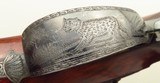 Lang percussion rifle, serial 189, game scene engraving, cased, Damascus, .524-inch land diameter, folding leafs, circa 1845, great bore, layaway - 11 of 15