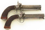 Field & Langstroh pair percussion belt pistols, Damascus .530-inch bore diameters, layaway