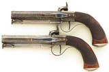 Field & Langstroh pair percussion belt pistols, Damascus .530-inch bore diameters, layaway - 2 of 10