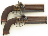 Westley Richards pair percussion belt pistols, 655-inch bore diameters, safeties, lanyard rings, layaway