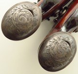 Double set of Lang (London) percussion pistols, two .540 carriage and two .455 turn-barrels, cased with accessories, layaway - 7 of 15