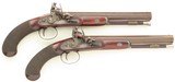 Pair Sturman (London) .60 caliber dueling pistols, engraved, cased, layaway - 2 of 12
