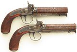 Lang (London) pair percussion belt pistols, .590-inch bore diameter, cased, layaway - 2 of 14