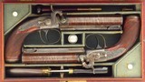 Lang (London) pair percussion belt pistols, .590-inch bore diameter, cased, layaway - 13 of 14