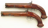 Westley Richards pair percussion pistols, .663-inch bores, Damascus smooth bores, cased, layaway - 3 of 14