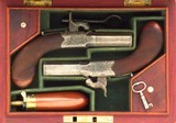 Westley Richards pair .38 caliber percussion pocket pistols, folding triggers safeties, numbered - 12 of 12
