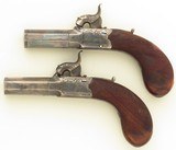 Westley Richards pair .38 caliber percussion pocket pistols, folding triggers safeties, numbered - 3 of 12