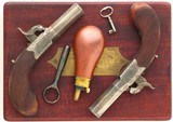 Westley Richards pair .38 caliber percussion pocket pistols, folding triggers safeties, numbered