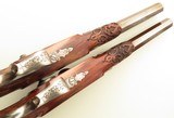 Game scene engraved pair of percussion target pistols, .495-inch bore diameter, high condition, cased, layaway - 5 of 13