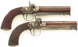 Pair Blake (London) percussion belt pistols, .678-inch bore diameter, safeties, cased, layaway - 2 of 12