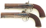 Pair Blake (London) percussion belt pistols, .678-inch bore diameter, safeties, cased, layaway - 3 of 12