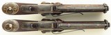 Rodda pair percussion belt pistols, .645-inch bore diameters, belt clips, lanyard rings, cased, layaway - 4 of 13
