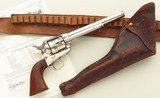 First year Colt Single Action Army Pinch Frame serial 85 (5x), nickel, Burdick note, leather, interesting family history - 1 of 14