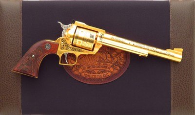 Ruger Super Blackhawk .44 Magnum, gold, etched, 