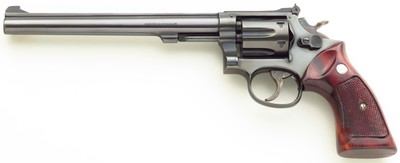 Smith & Wesson 48-4 .22 Magnum, 1980, 8.375-inch pinned, recessed, three holsters, 95 percent - Image 3 of 11