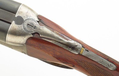 Rigby .470 NE double rifle, 1906, Class C, 28-inch, extractor, 11.2 pounds, tight, great bores, 14.25-inch LOP, great bores - Image 7 of 15