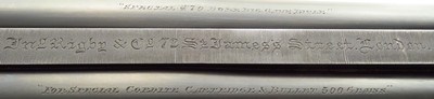 Rigby .470 NE double rifle, 1906, Class C, 28-inch, extractor, 11.2 pounds, tight, great bores, 14.25-inch LOP, great bores - Image 14 of 15