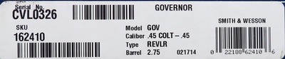 Smith & Wesson Governor .45 ACP / .45 Colt / .410, 2014, 2.75-inch, Galco leather, box, appears unfired - Image 8 of 8