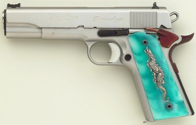 Reeder custom Dragonslayer .45 ACP, stainless steel Para-Ordnance 1911, tuned trigger, 97 percent - Image 2 of 7