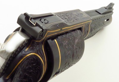 Bowen custom Redhawk .50 Special, engraved, jeweled, 3.5-inch, ported, round butt, unfired, layaway - Image 3 of 9