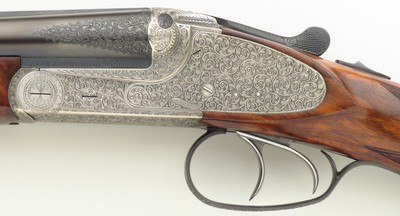 Merkel 447SL 20 gauge, 2006, 28-inch, Briley tubes, three-inch, ejectors, sidelock, clips, Richter engraving, 6.4 pounds, 14.25 LOP, 95%, layaway - Image 7 of 15