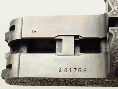 Merkel 447SL 20 gauge, 2006, 28-inch, Briley tubes, three-inch, ejectors, sidelock, clips, Richter engraving, 6.4 pounds, 14.25 LOP, 95%, layaway - Image 13 of 15