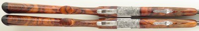 Famars Excalibur BLX 20 pair, 1999, 29.25-inch, tubes, 3-inch, ejectors, extra detachable triggers, engraved, 14.65 LOP, high condition, case, layaway - Image 5 of 15