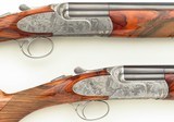 Famars Excalibur BLX 20 pair, 1999, 29.25-inch, tubes, 3-inch, ejectors, extra detachable triggers, engraved, 14.65 LOP, high condition, case, layaway - Image 6 of 15