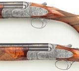 Famars Excalibur BLX 20 pair, 1999, 29.25-inch, tubes, 3-inch, ejectors, extra detachable triggers, engraved, 14.65 LOP, high condition, case, layaway - Image 7 of 15
