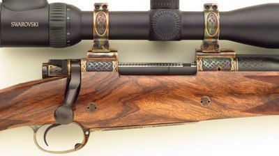 Dakota 76 special order .375 H&H Magnum, engraved, color case, sights, Swarovski, one of a set of three, high condition, layaway - Image 5 of 15