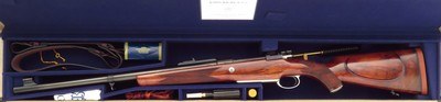 Rigby Mopani limited edition .450 Rigby Magnum, #7 of 12, quarter rib, SSB Mauser magnum, 3P, drop box, Lingon engraving, serialed case, layaway - Image 15 of 15