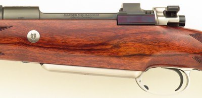 Rigby Mopani limited edition .450 Rigby Magnum, #7 of 12, quarter rib, SSB Mauser magnum, 3P, drop box, Lingon engraving, serialed case, layaway - Image 7 of 15
