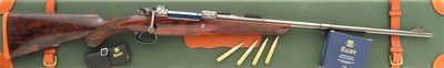 Rigby limited edition .350 Rigby Magnum, Rhino's Namibia - Robin Hurt, #2/12, Moringa, express, Mauser 98 SSB, 3P, engraved, cased, unfired, layaway - Image 1 of 15