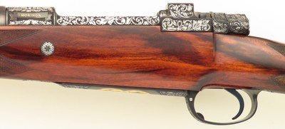Rigby limited edition .350 Rigby Magnum, Rhino's Namibia - Robin Hurt, #2/12, Moringa, express, Mauser 98 SSB, 3P, engraved, cased, unfired, layaway - Image 7 of 15