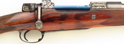 Rigby limited edition .350 Rigby Magnum, Rhino's Namibia - Robin Hurt, #2/12, Moringa, express, Mauser 98 SSB, 3P, engraved, cased, unfired, layaway - Image 6 of 15