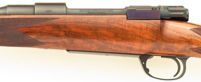 Rigby limited edition .275 Rigby, WDM Bell #16/50, Mauser 98, flat bolt handle, 3P, engraved, 8.0 pounds, 14-inch, serialed case, ammo, extras, 98% - Image 7 of 15