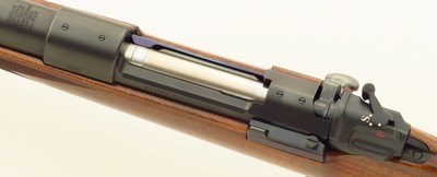 Rigby limited edition .275 Rigby, WDM Bell #16/50, Mauser 98, flat bolt handle, 3P, engraved, 8.0 pounds, 14-inch, serialed case, ammo, extras, 98% - Image 8 of 15