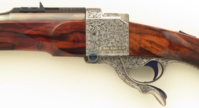 Rigby limited edition Falling Block .416 Rigby No. 2, Farquharson, #2/10, express, extraordinary execution and engraving, cased, pristine, layaway - Image 7 of 15