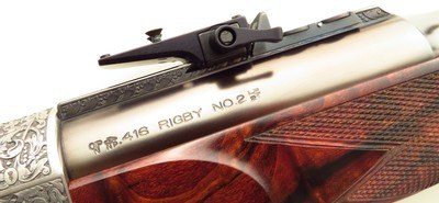 Rigby limited edition Falling Block .416 Rigby No. 2, Farquharson, #2/10, express, extraordinary execution and engraving, cased, pristine, layaway - Image 14 of 15