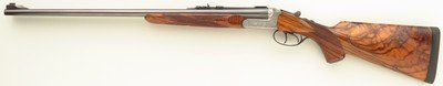 Rigby double rifle in .35 Rigby, express, quarter rib, ejectors, scalloped boxlock, AAA English, BL Hands engraving, 450 rounds, over 90%, layaway - Image 2 of 15