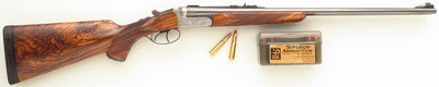 Rigby double rifle in .35 Rigby, express, quarter rib, ejectors, scalloped boxlock, AAA English, BL Hands engraving, 450 rounds, over 90%, layaway - Image 1 of 15
