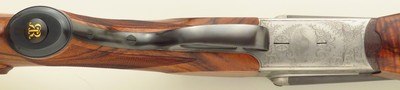 Rigby double rifle in .35 Rigby, express, quarter rib, ejectors, scalloped boxlock, AAA English, BL Hands engraving, 450 rounds, over 90%, layaway - Image 8 of 15