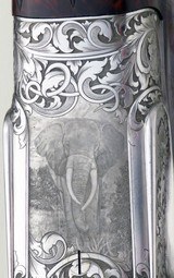 Makinson .600 NE double rifle, 1,100 hours of engraving, picture locks, ejectors, exhibition walnut, extended tangs, cased, superlative, layaway - Image 9 of 15