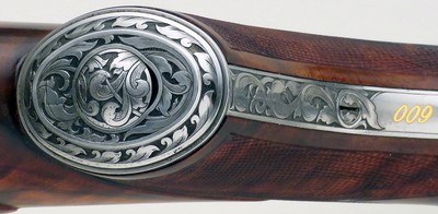 Makinson .600 NE double rifle, 1,100 hours of engraving, picture locks, ejectors, exhibition walnut, extended tangs, cased, superlative, layaway - Image 12 of 15