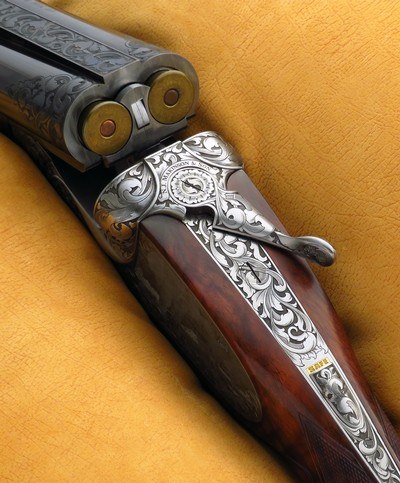 Makinson .600 NE double rifle, 1,100 hours of engraving, picture locks, ejectors, exhibition walnut, extended tangs, cased, superlative, layaway - Image 8 of 15