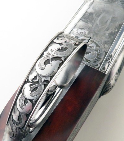 Makinson .600 NE double rifle, 1,100 hours of engraving, picture locks, ejectors, exhibition walnut, extended tangs, cased, superlative, layaway - Image 11 of 15
