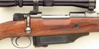 Westley Richards .375 Westley Richards (9.5x66 SE), Mauser 98, banded, 3P, drop box, Turkish, trap, 4+1, serialed mounts, great bore, 90%, layaway - Image 6 of 15